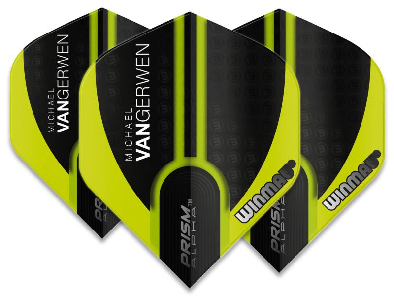 Winmau Prism Alpha MvG Flight Schwarz-Grün