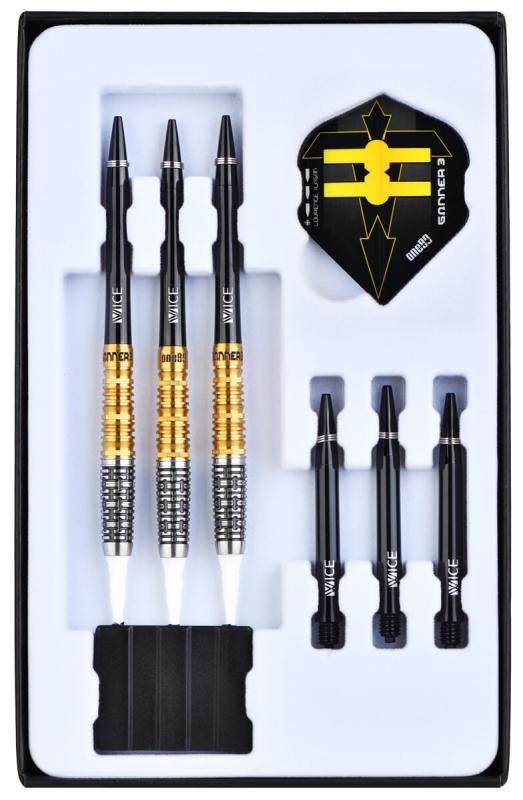 One80 Lourence Ilagan Gunner III Softdart 18g Schwarz-Gold One80 Lourence Ilagan Gunner III Softdart 18g Schwarz-Gold