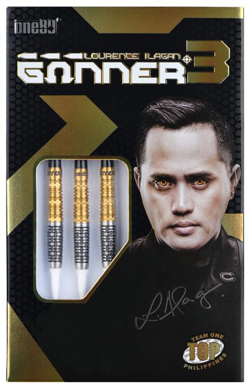 One80 Lourence Ilagan Gunner III Softdart 18g Schwarz-Gold One80 Lourence Ilagan Gunner III Softdart 18g Schwarz-Gold