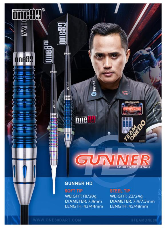 One80 Lourence Ilagan Gunner HD Softdart 18-20g