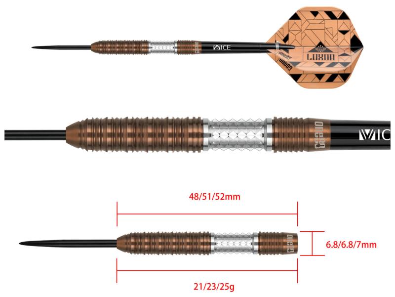 One80 Luxor Zeta Steeldart 21-23-25g One80 Luxor Zeta Steeldart 21-23-25g