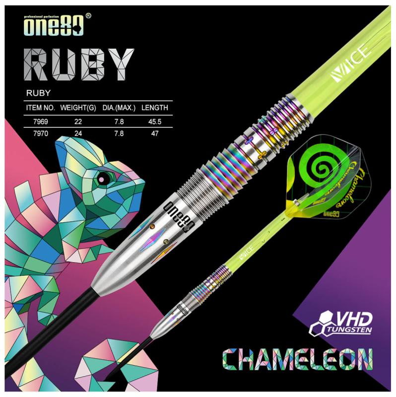 One80 Chameleon Ruby Steeldart 22-24g One80 Chameleon Ruby Steeldart 22-24g