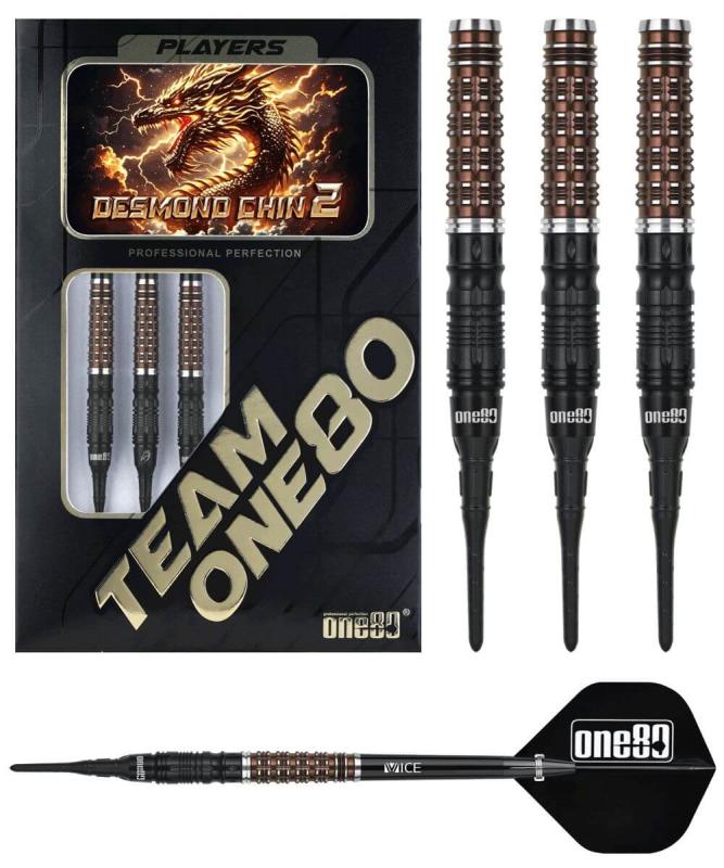 One80 Desmond Chint Schwarz/Kaffee Signature Softdart 18,5g