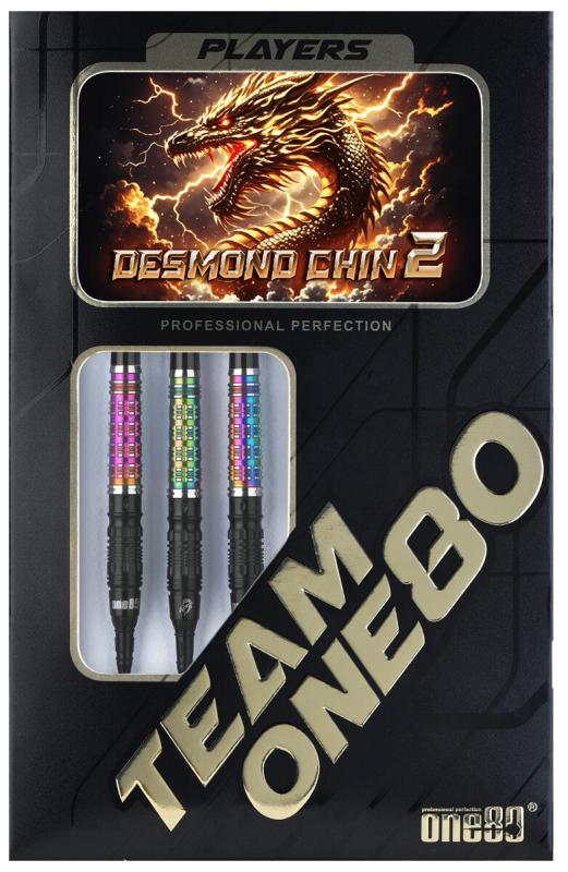 One80 Desmond Chint Schwarz/Rainbow V2 Signature Softdart 20g