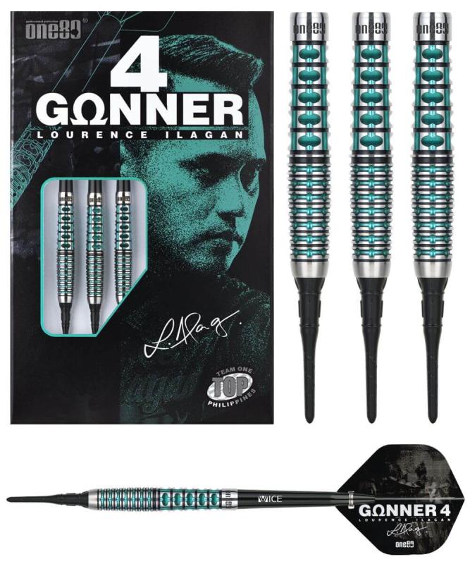 One80 Gunner 4 Signatur Softdart Schwarz-Jade 18g