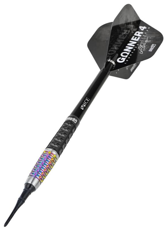 One80 Gunner 4 Signatur Softdart Schwarz-Rainbow 22g