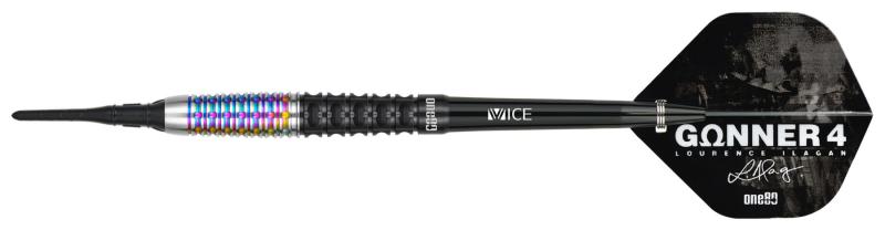 One80 Gunner 4 Signatur Softdart Schwarz-Rainbow 22g