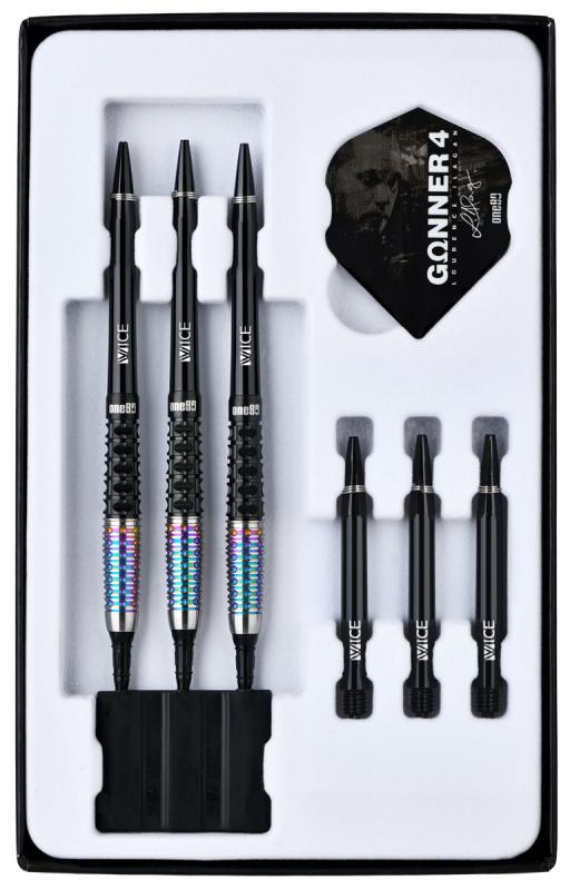 One80 Gunner 4 Signatur Softdart Schwarz-Rainbow 22g