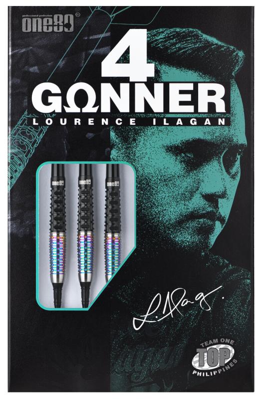 One80 Gunner 4 Signatur Softdart Schwarz-Rainbow 22g