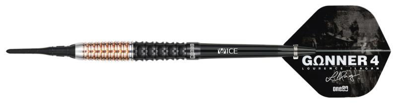 One80 Gunner 4 Signatur Softdart Schwarz-Rosengold 20,5g