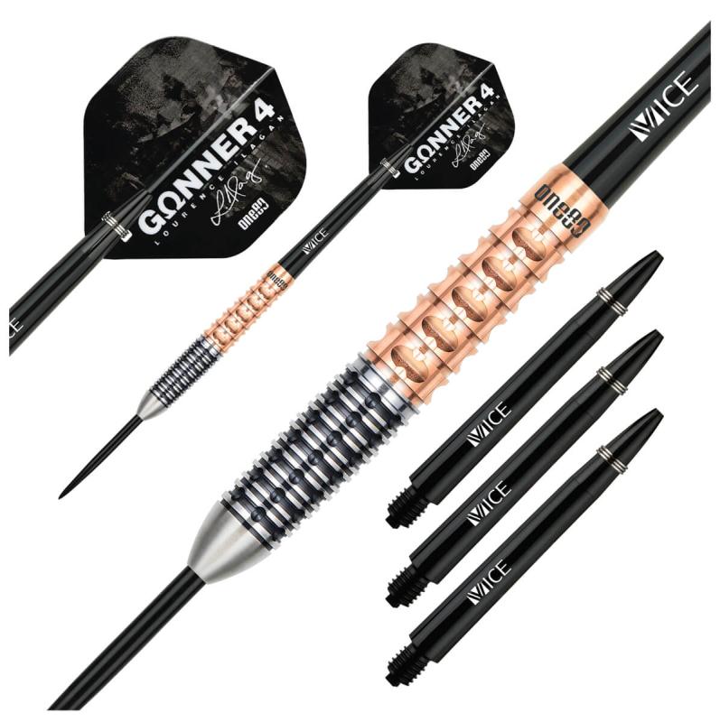 One80 Gunner 4 Signatur Steeldart Schwarz-Rosengold 22-23-24g