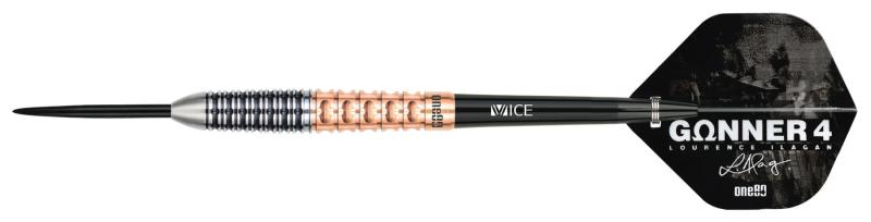One80 Gunner 4 Signatur Steeldart Schwarz-Rosengold 22-23-24g
