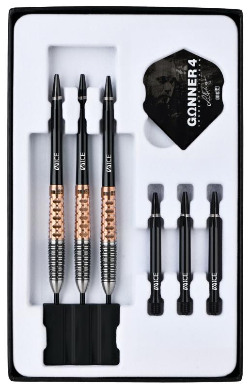 One80 Gunner 4 Signatur Steeldart Schwarz-Rosengold 22-23-24g