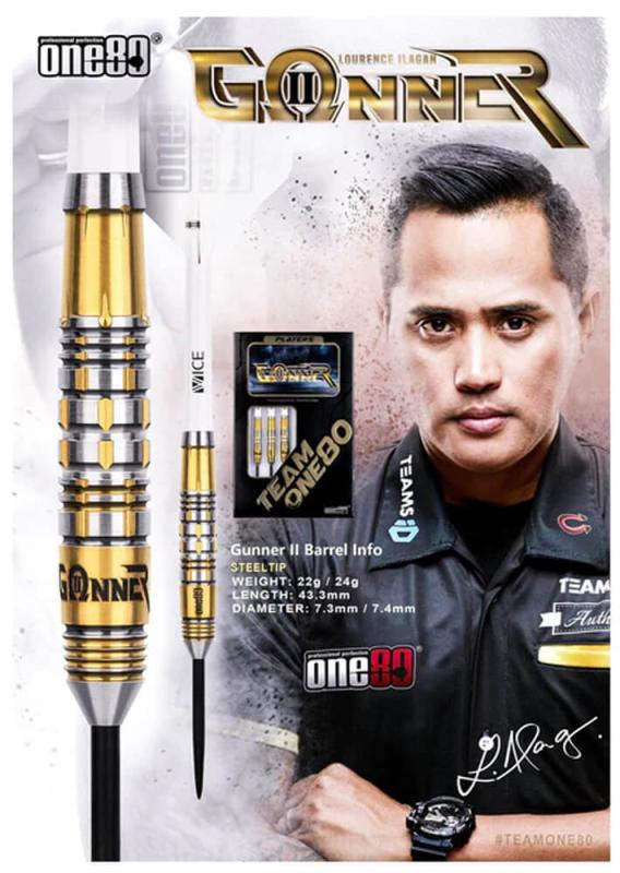 One80 Lourence Ilagan Gunner 2 Signatur Steeldart 22-24g One80 Lourence Ilagan Gunner 2 Signatur Steeldart 22-24g