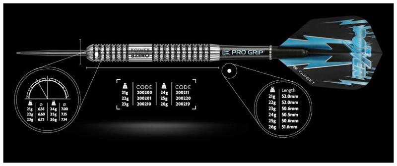 Target Phil Taylor 8zero Steeldart 21-26g Target Phil Taylor 8zero Steeldart 21-26g