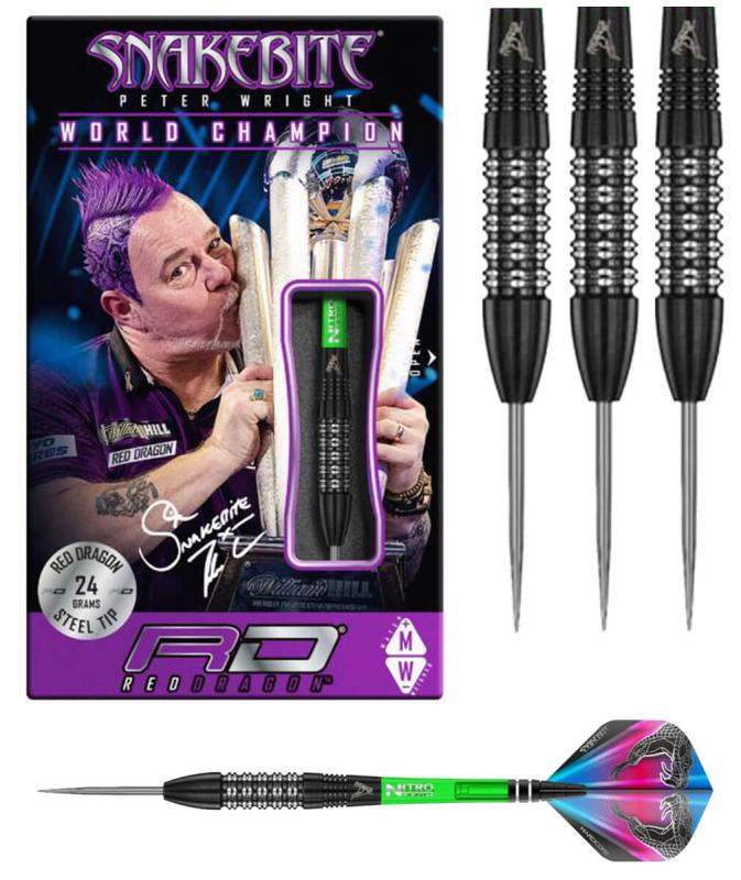 RedDragon Snakebite Black Strike Steeldart 24-26g RedDragon Snakebite Black Strike Steeldart 24-26g