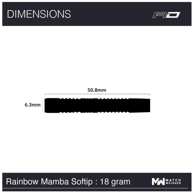 RedDragon Peter Wright Rainbow Mamba Softdart 18g