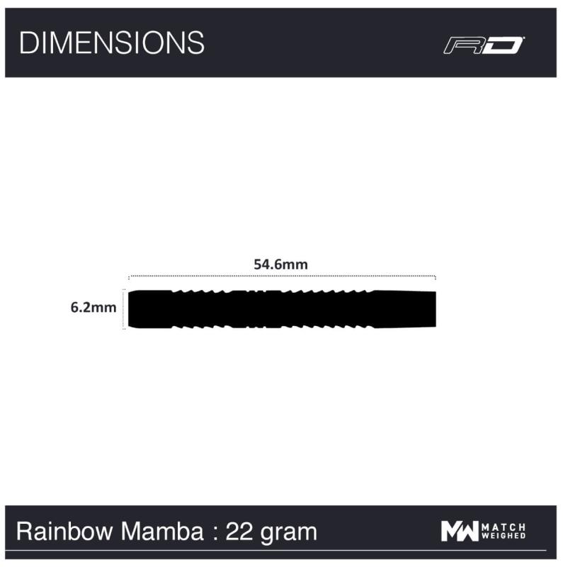 RedDragon Peter Wright Rainbow Mamba Steeldart 22-24g RedDragon Peter Wright Rainbow Mamba Steeldart 22-24g