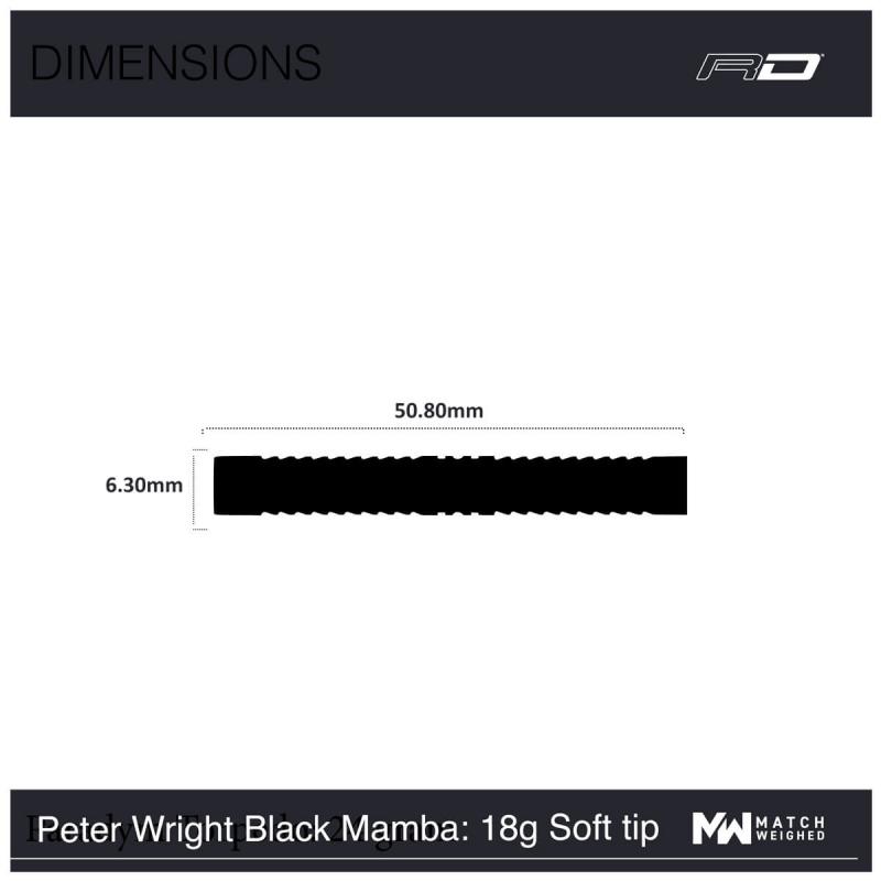 RedDragon Peter Wright Black Mamba Softdart 20g