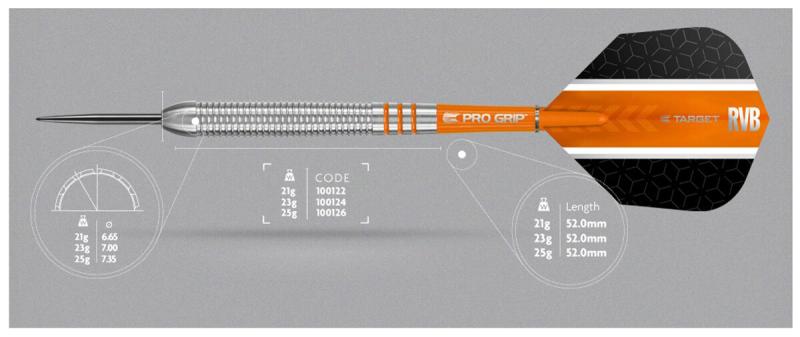 Target Raymond van Barneveld 80% Steeldart 21-23-25g Target Raymond van Barneveld 80% Steeldart 21-23-25g