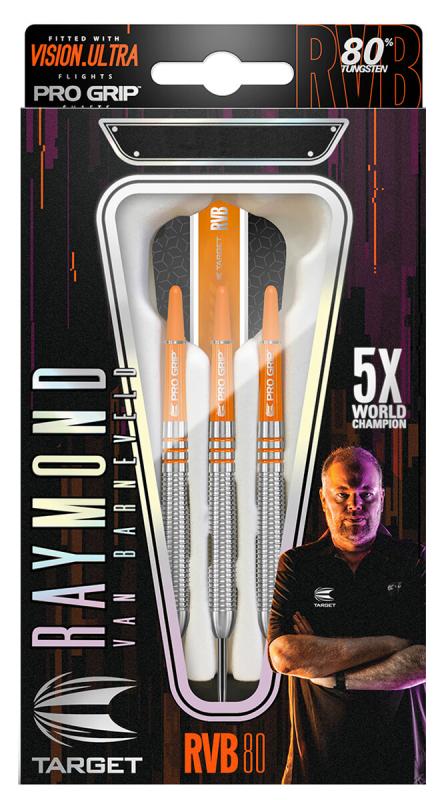 Target Raymond van Barneveld 80% Steeldart 21-23-25g Target Raymond van Barneveld 80% Steeldart 21-23-25g
