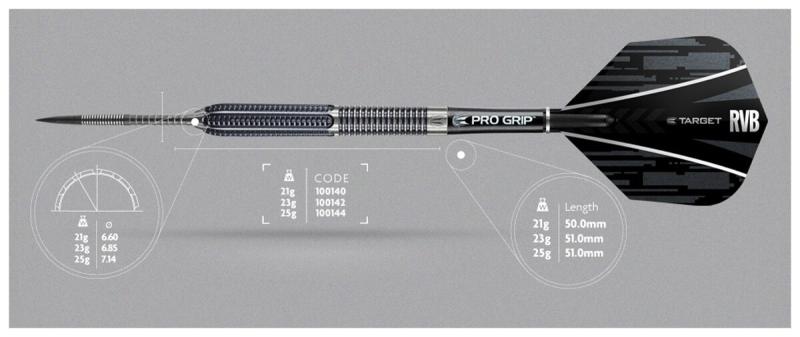 Target RVB 95 Gen 1 Steeldart 21-23-25g Target RVB 95 Gen 1 Steeldart 21-23-25g