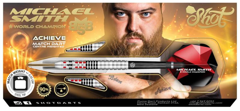 Shot Michael Smith Achieve 90% Steeldart 21-26g Shot Michael Smith Achieve 90% Steeldart 21-26g