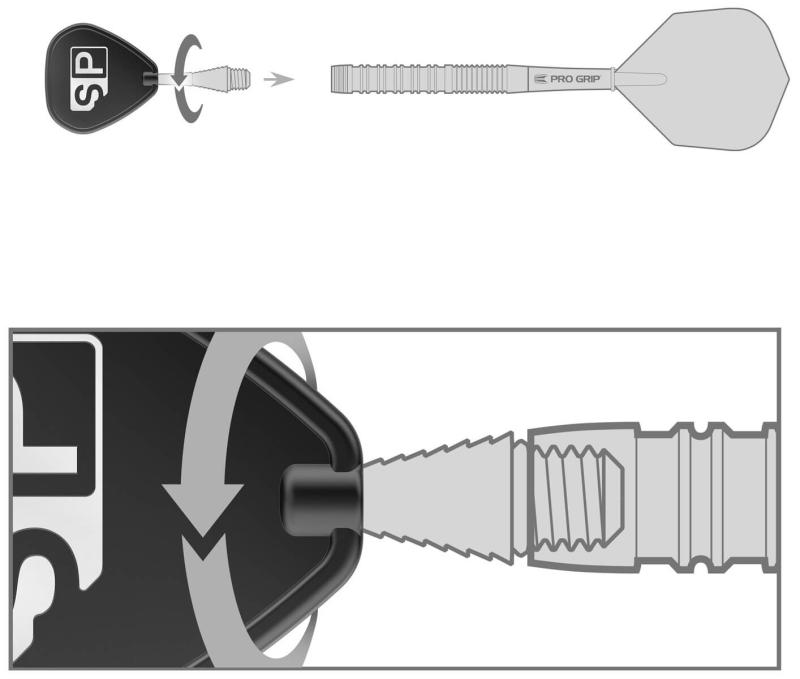 Target Titanium Swiss Point Conversion Grooved Spitze Silber