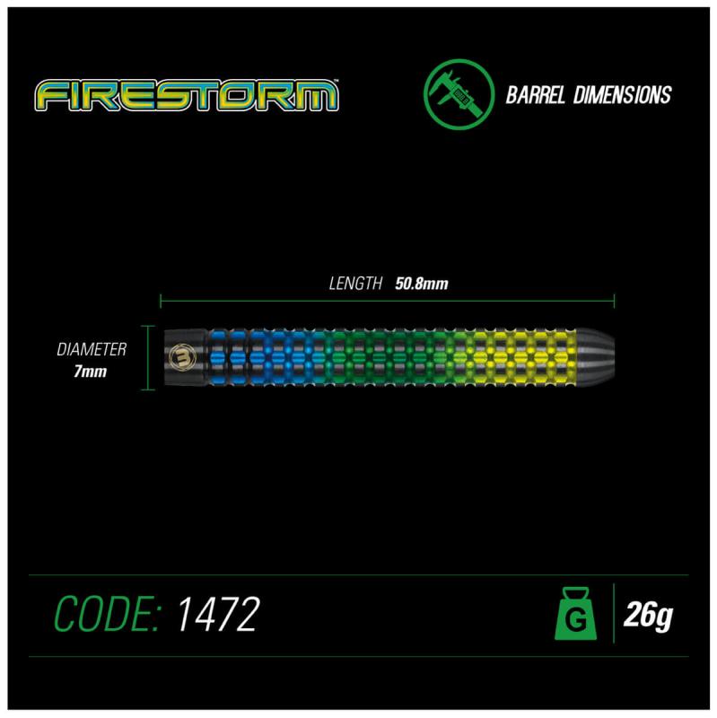 Winmau Firestorm Steeldart 22-24-26-28g