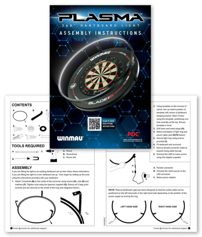 Winmau Plasma Dartboard Licht Professional inc. Surround Winmau Plasma Dartboard Licht Professional inc. Surround