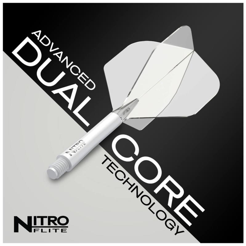 RedDragon Nitro Flite No2 Shaft-Flight Kombination Weiß-Klar