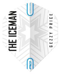 Gerwyn Price - Iceman Dart Flights Weiß - Grau