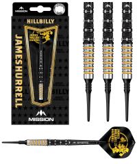 Mission James Hurrell 90% Schwarz-Gelb Softdart 20g